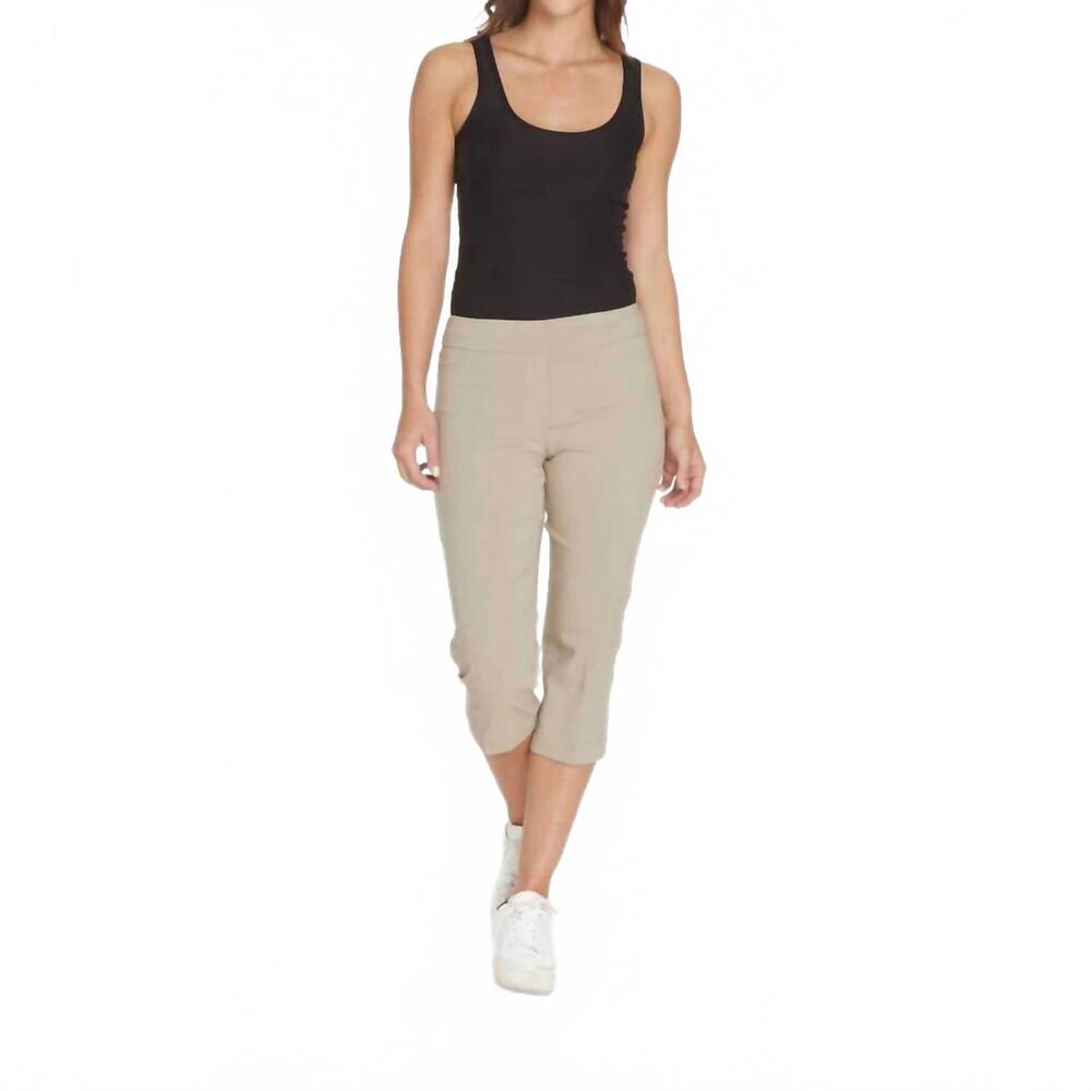NEW SLIMSATION BY MULTIPLES incoming capri pants in stone